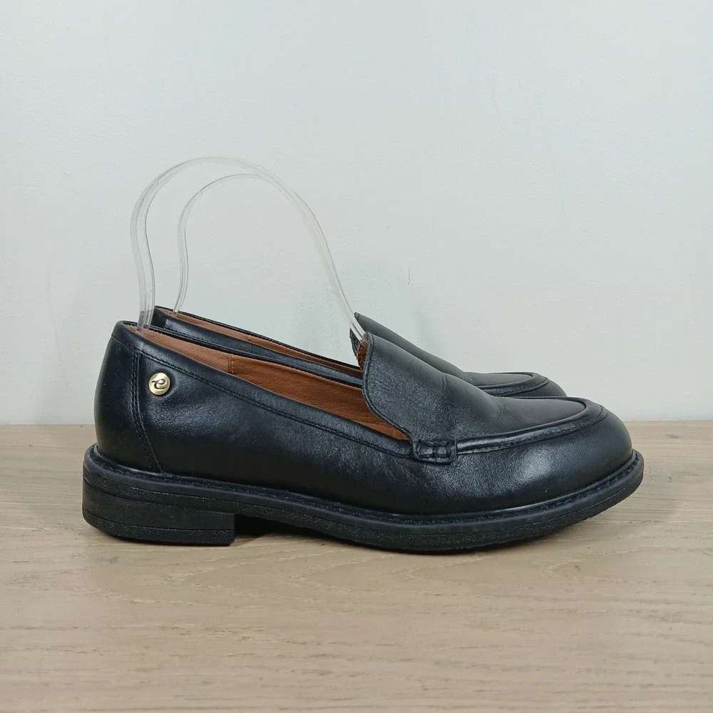 Easy Spirit Sejaylin Loafers Women 6.5 Black Leather Slip On Classic